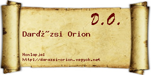 Darázsi Orion névjegykártya